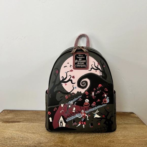 Loungefly Disney Nightmare Before Christmas Spiral Hill Mini Backpack NWT - Picture 1 of 6